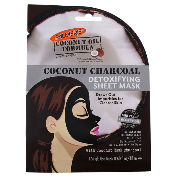 Palmers Coconut Charcoal Detoxifying Sheet Mask by Palmers for Women - 0.6 oz Mask