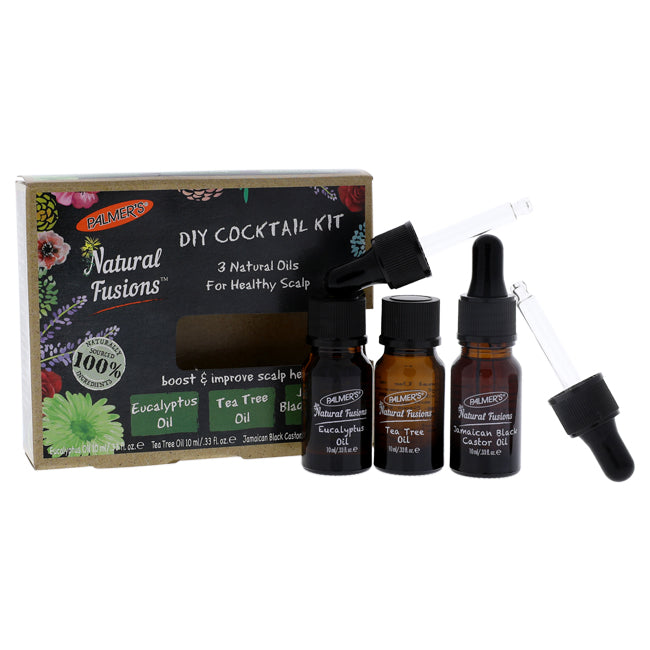 Palmers Natural Fusions Healthy Scalp DIY Cocktail Kit by Palmers for Unisex - 3 x 0.33 oz Eucalyptus Oil, Tea Tree Oil, Jamaican Black Castor Oil