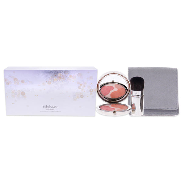Sulwhasoo ShineClassic Multi Powder Compact by Sulwhasoo for Women - 3 Pc 0.31oz Powder Compact, Blush Brush, Premium Pouch
