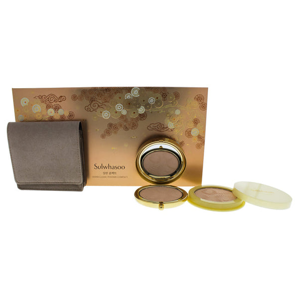Sulwhasoo ShineClassic Powder Compact by Sulwhasoo for Women - 3 Pc 2 x 0.31oz Powder Compact - 1 Natural Beige, Premium Pouch