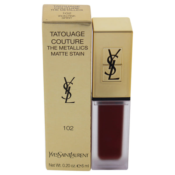 Yves Saint Laurent Tatouage Couture The Metallics Lip Gloss - 102 Iron Pink Spirit by Yves Saint Laurent for Women - 0.20 oz Lip Gloss