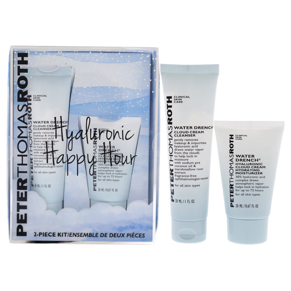 Peter Thomas Roth Hyaluronic Happy Hour by Peter Thomas Roth for Women - 2 Pc Kit 1oz Water Drench Cloud Cream Cleanser, 0.67oz Water Drench Hyaluronic Cloud Cream Hydrating Moisturizer