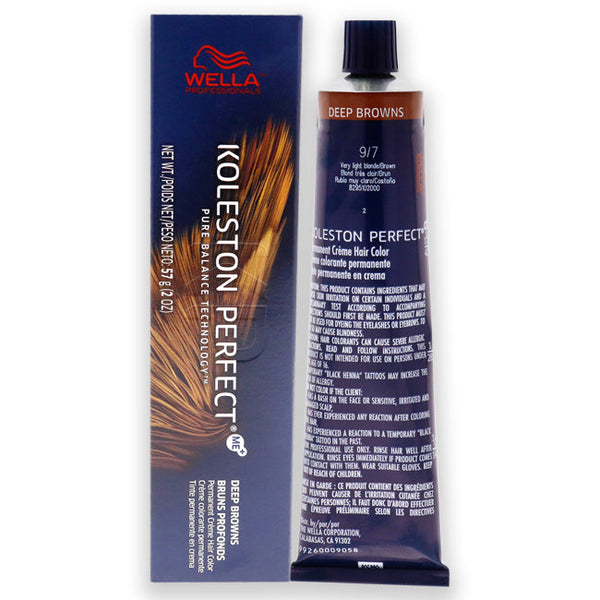 Wella Koleston Perfect Permanent Creme Haircolor - 9 7 Very Light Blonde-Brown by Wella for Unisex - 2 oz Hair Color