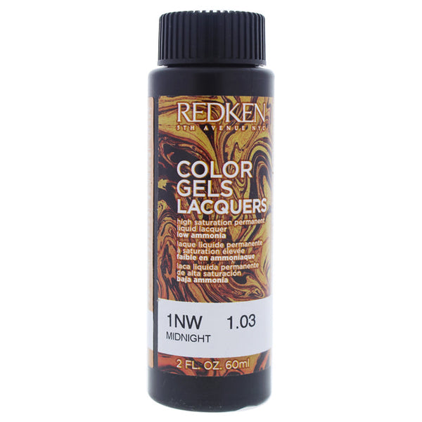 Redken Color Gels Lacquers Haircolor - 1NW Midnight by Redken for Unisex - 2 oz Hair Color