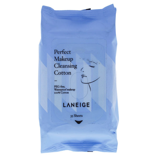Laneige Perfect Makeup Cleansing Cotton by Laneige for Unisex - 35 Count Wipes