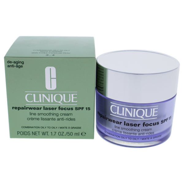 Clinique Repairwear Laser Focus Line Smoothing Cream SPF 15 - Combination Oily to Oily by Clinique for Women - 1.7 oz Cream