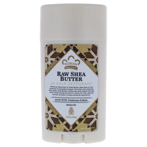Nubian Heritage Raw Shea Butter 24 Hour Deodorant by Nubian Heritage for Unisex - 2.25 oz Deodorant Stick