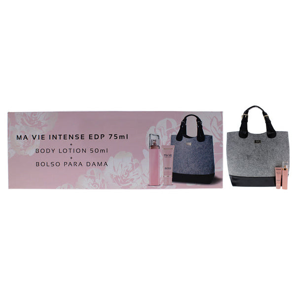 Hugo Boss Boss Ma Vie Intense by Hugo Boss for Women - 3 Pc Gift Set 2.5oz EDP Spray, 1.6oz Body Lotion, Bag