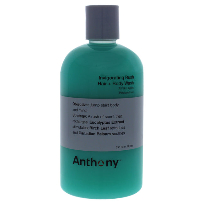 Anthony Invigorating Rush Hair and Body Wash by Anthony for Unisex - 12 oz Body Wash