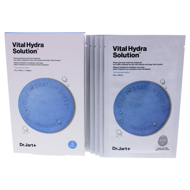 Dr. Jart+ Vital Hydra Solution Sheet Mask by Dr. Jart+ for Unisex - 5 Pc Mask