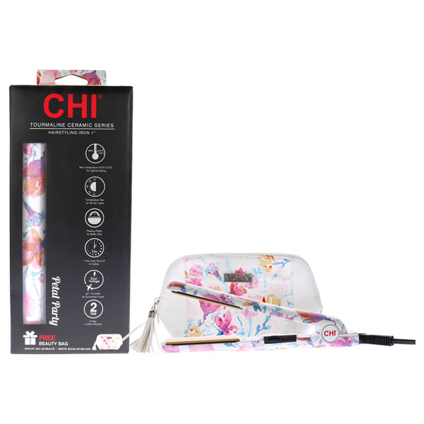 CHI Tourmaline Ceramic Hairstyling Flat Iron - CA2297 - Petal Party by CHI for Unisex - 1 Inch Flat Iron