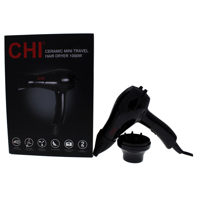 CHI Ceramic Mini Travel Hair Dryer CA2015 - Black by CHI for Unisex - 1 Pc Hair Dryer