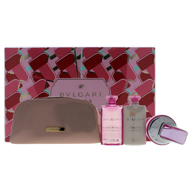 Bvlgari Omnia Pink Sapphire by Bvlgari for Women - 4 Pc Gift Set 2.2oz EDT Spray, 2.5oz Body Lotion, 2.5oz Bath and Shower Gel, Pouch