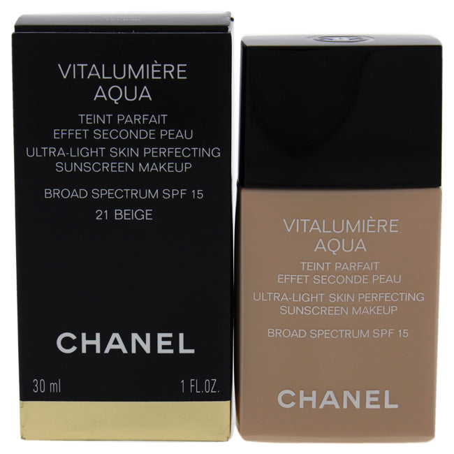 Chanel Vitalumiere Aqua Ultra Light Skin Perfecting Make Up SPF 15 - # 21 Beige by Chanel for Women - 1 oz Foundation