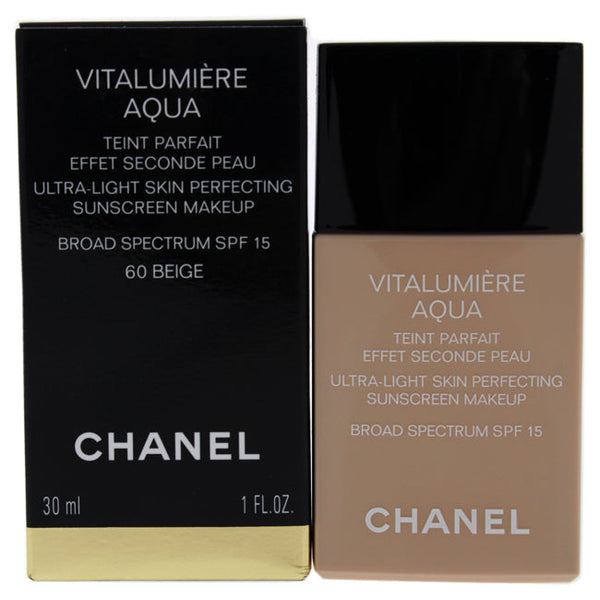 Chanel Vitalumiere Aqua Ultra Light Skin Perfecting Make Up SPF 15 - # 60 Beige by Chanel for Women - 1 oz Foundation