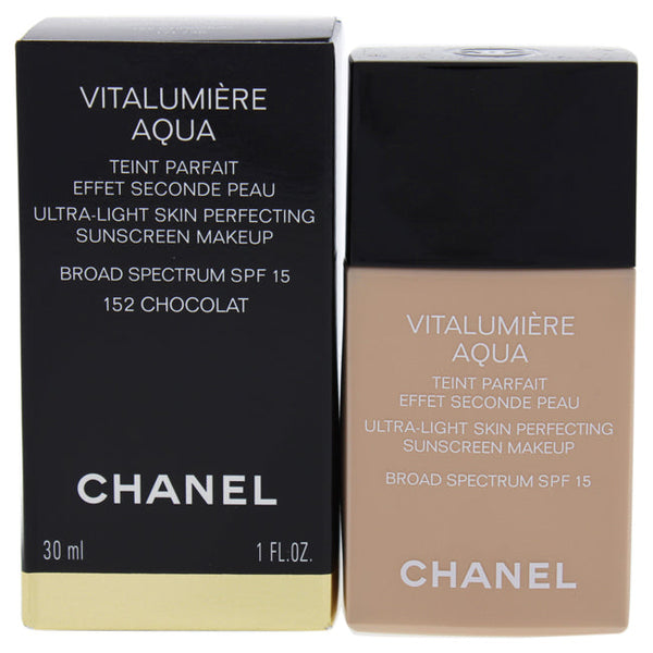 Chanel Vitalumiere Aqua Ultra Light Skin Perfecting Make Up SPF 15 - # 152 Chocolat by Chanel for Women - 1 oz Foundation