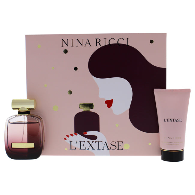 Nina Ricci LExtase by Nina Ricci for Women - 2 Pc Gift Set 1.7oz EDP Spray, 2.5oz Sensual Body Lotion