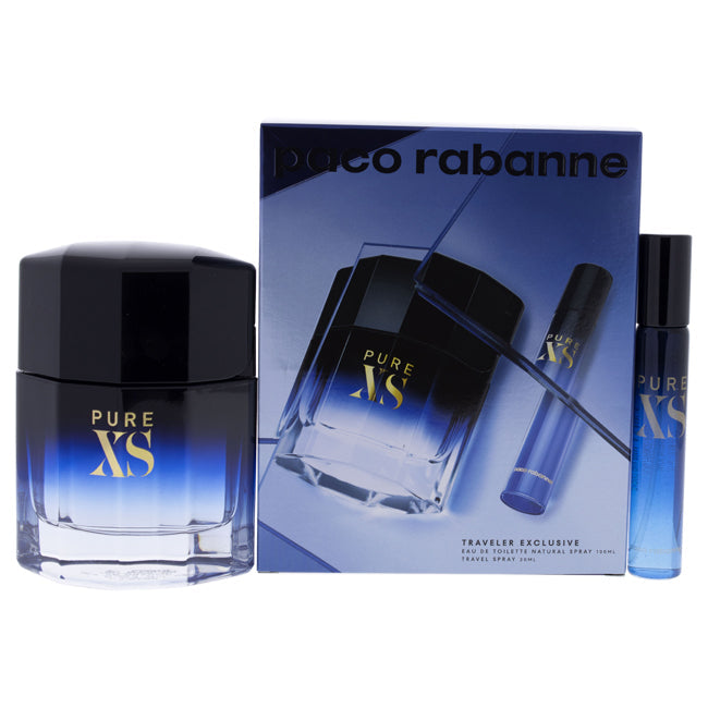 Paco Rabanne Pure XS by Paco Rabanne for Men - 2 Pc Gift Set 3.4oz EDT Spray, 0.68oz EDT Spray