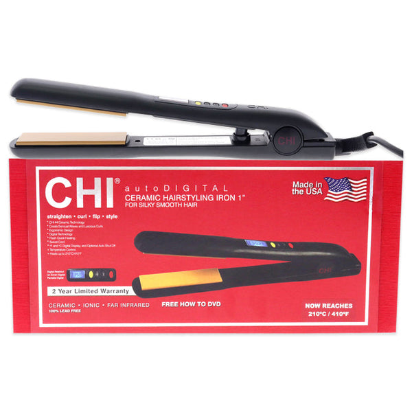 CHI Digital Ceramic Hairstyling Flat Iron - European Plug - GF1004USAEU by CHI for Unisex - 1 Inch Flat Iron