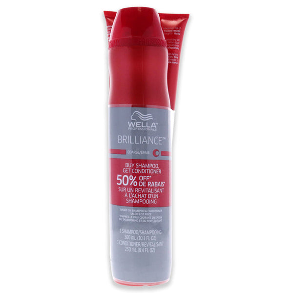 Wella Brilliance Duo For Coarse Hair by Wella for Unisex - 2 Pc 10.1oz Shampoo, 8.4oz Conditioner