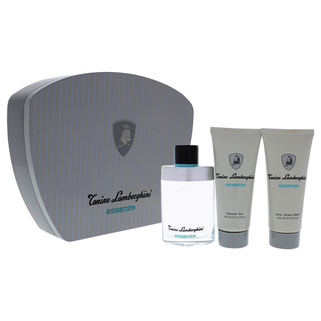 Tonino Lamborghini Essenza by Tonino Lamborghini for Men - 3 Pc Gift Set 4.2oz EDT Spray, 5oz After Shave Balm, 5oz Shower Gel