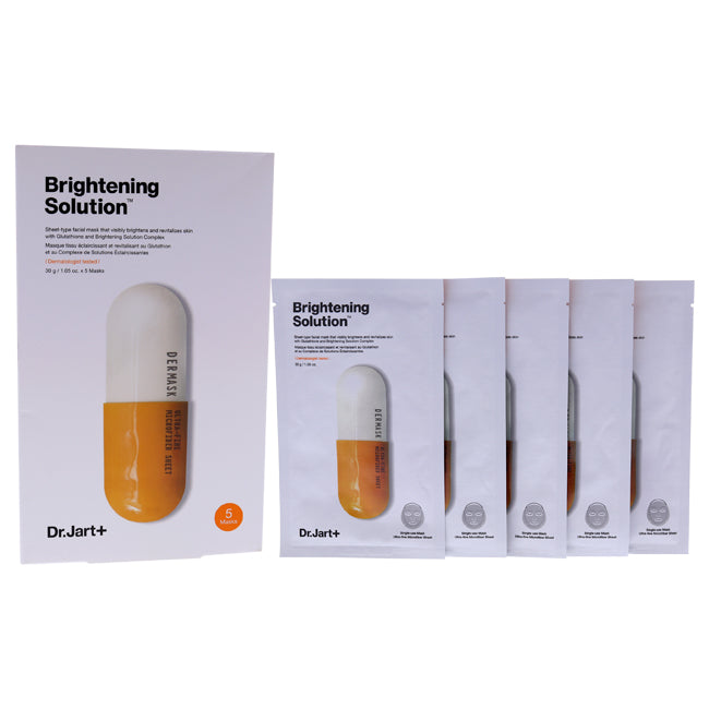 Dr. Jart+ Brightening Solution Sheet Facial Mask by Dr. Jart+ for Unisex - 5 Pc Mask