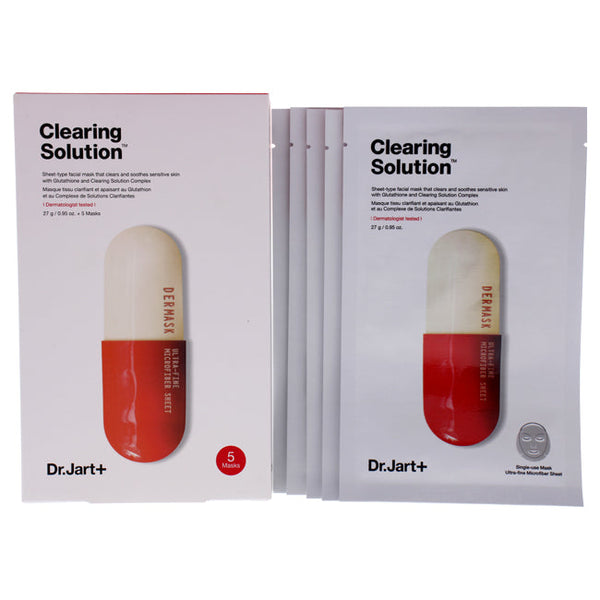 Dr. Jart+ Clearing Solution Sheet Facial Mask by Dr. Jart+ for Unisex - 5 Pc Mask