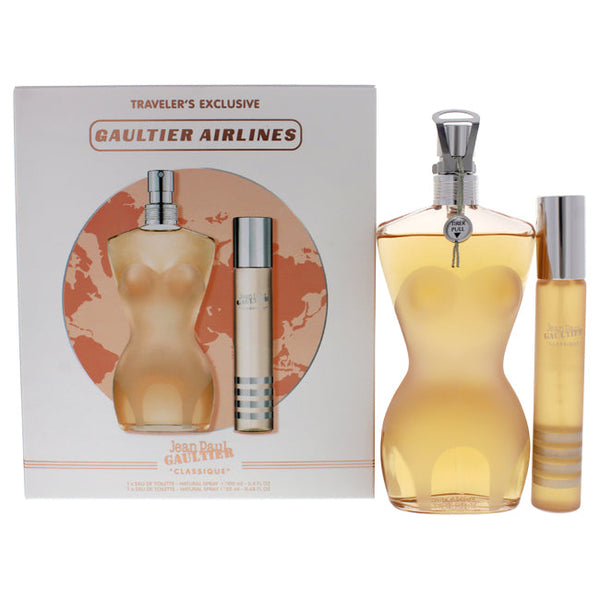 Jean Paul Gaultier Classique by Jean Paul Gaultier for Women - 2 Pc Gift Set 3.3oz EDT Spray, 0.67oz EDT Spray