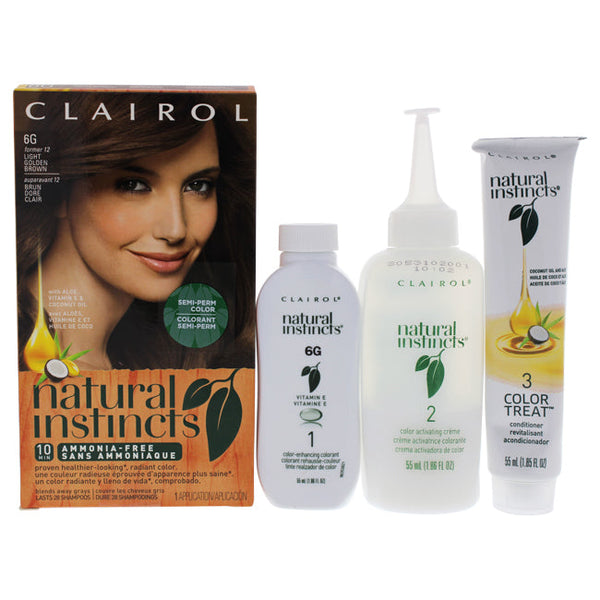 Clairol Natural Instincts Haircolor - 6G Light Golden Brown by Clairol for Women - 1 Application Hair Color