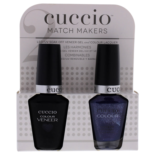 Cuccio Match Makers Set - Purple Rain In Spain by Cuccio for Women - 2 Pc 0.44oz Veneer Soak Of Gel Nail Polish, 0.43oz Colour Nail Polish