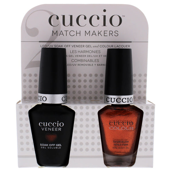 Cuccio Match Makers Set - Rio Carnival by Cuccio for Women - 2 Pc 0.44oz Veneer Soak Of Gel Nail Polish, 0.43oz Colour Nail Polish