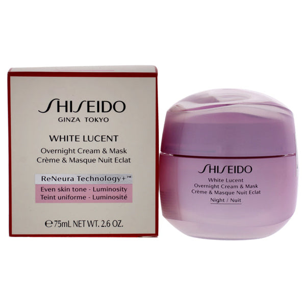 Shiseido White Lucent Overnight Cream and Mask by Shiseido for Women - 2.6 oz Cream