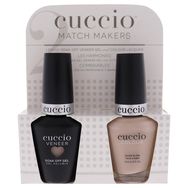 Cuccio Match Makers Set - Bite Your Lip by Cuccio by Cuccio for Women - 2 Pc 0.44oz Veneer Soak Of Gel Nail Polish, 0.43oz Colour Nail Polish