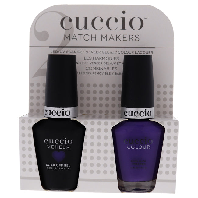 Cuccio Match Makers Set - Water You Doing by Cuccio for Women - 2 Pc 0.44oz Veneer Soak Of Gel Nail Polish, 0.43oz Colour Nail Polish