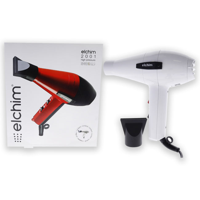 Elchim 2001 High Pressure Hair Dryer - White by Elchim for Unisex - 1 Pc Hair Dryer