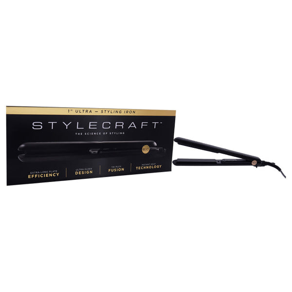 StyleCraft Ultra Styling Iron - SCUS1 Black by StyleCraft for Unisex - 1 Inch Flat Iron