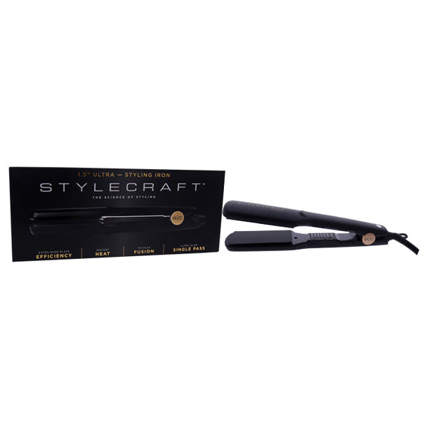StyleCraft Ultra Styling Iron - SCU15 Black by StyleCraft for Unisex - 1.5 Inch Flat Iron