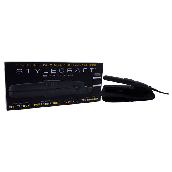 StyleCraft Shmedium Palm-Size Professional Iron Straightener - SCSH58M Black by StyleCraft for Unisex - 1 Pc Flat Iron
