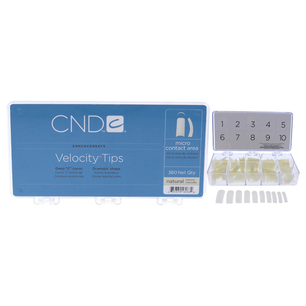 CND Velocity Nail Tips Natural by CND for Women - 360 Pc Acrylic Nails
