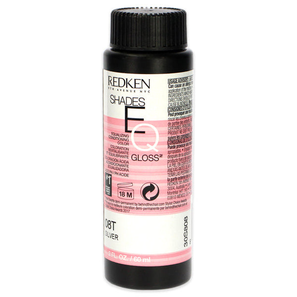 Redken Shades EQ Color Gloss 08T - Silver by Redken for Unisex - 2 oz Hair Color