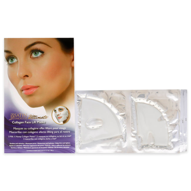 Satin Smooth Ultimate Collagen Face Lift Mask by Satin Smooth for Women - 3 Pc Mask