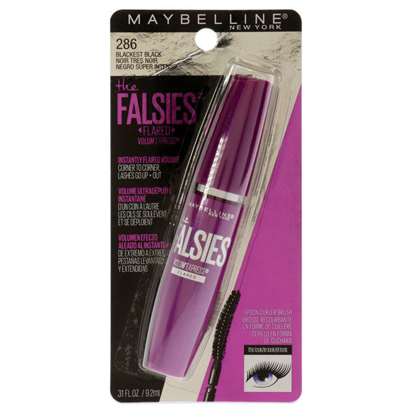 Volum Express The Falsies Flared Mascara - 00 Blackest Black by Maybelline for Women - 0.31 oz Mascara