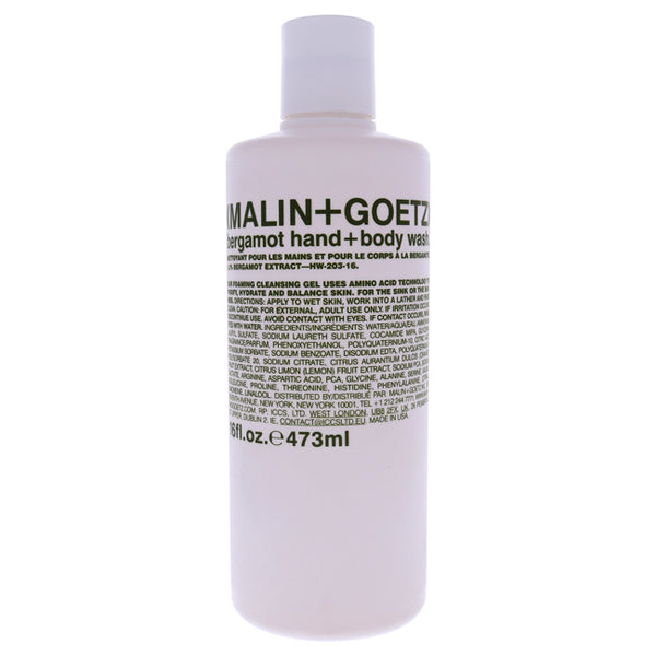 MALIN+GOETZ Bergamot Hand and Body Wash by Malin + Goetz for Unisex - 16 oz Hand and Body Wash