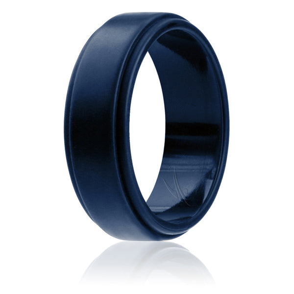 ROQ Silicone Wedding Ring - Step Edge Style - Blue by ROQ for Men - 15 mm Ring