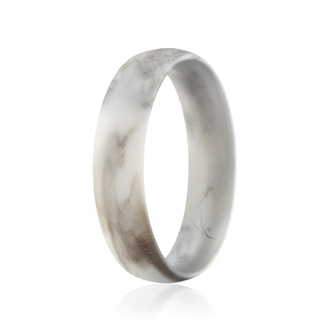 ROQ Silicone Ring - Dome Style Thin Comfort Fit - Marble by ROQ for Women - 4 mm Ring