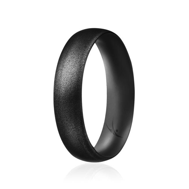 ROQ Silicone Ring - Dome Style Thin Comfort Fit - Metallic Black by ROQ for Women - 8 mm Ring