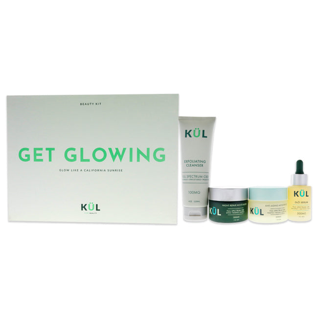 Kul CBD Get Glowing Kit by Kul CBD for Unisex 4 Pc 4oz Exfoliating