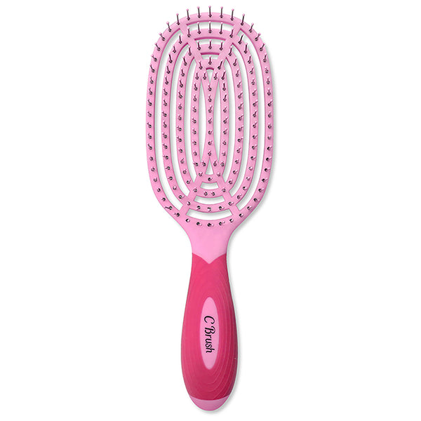 NuWay 4Hair Circular Venting Detangling C Brush - Pink by NuWay 4Hair for Unisex - 1 Pc Hair Brush