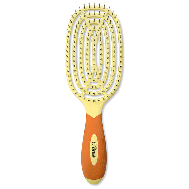 NuWay 4Hair Circular Venting Detangling C Brush - Orange by NuWay 4Hair for Unisex - 1 Pc Hair Brush