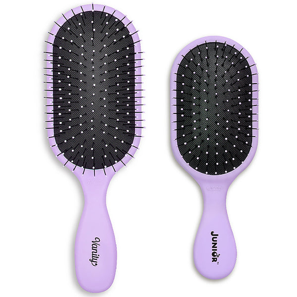 NuWay 4Hair Vanity And Junior Pro Brush Set - Purple by NuWay 4Hair for Unisex - 2 Pc Hair Brush